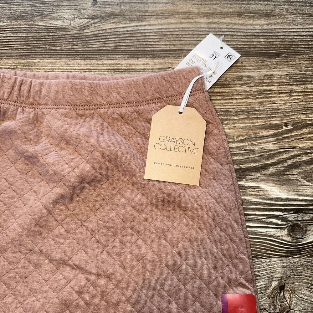 Grayson Collective Toddler Quilted Jogger Pants, Brown Size 3T. NWT. 3 - Picture 3 of 6